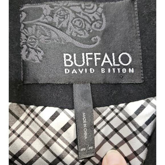 Buffalo David Bitton Wool Blend Double Breasted Zip Front Long Pea Coat Medium - Picture 6 of 7